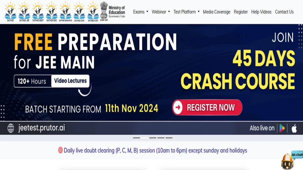 IIT KANPUR SATHEE LAUNCHES FREE 45-DAY CRASH COURSE